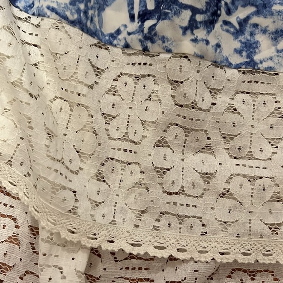 Peter Som Blue White High Low Lace Dress Sz S - Picture 9 of 10